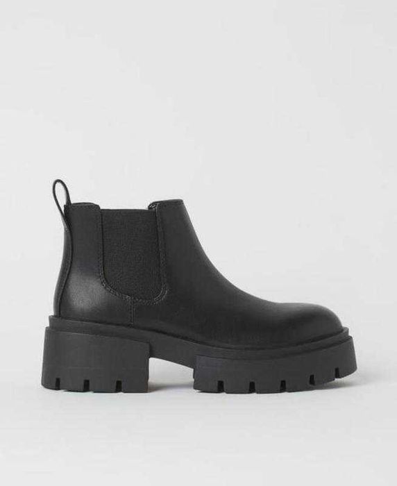 Чорні черевики челсі h&m з еластичними бічними вставками
