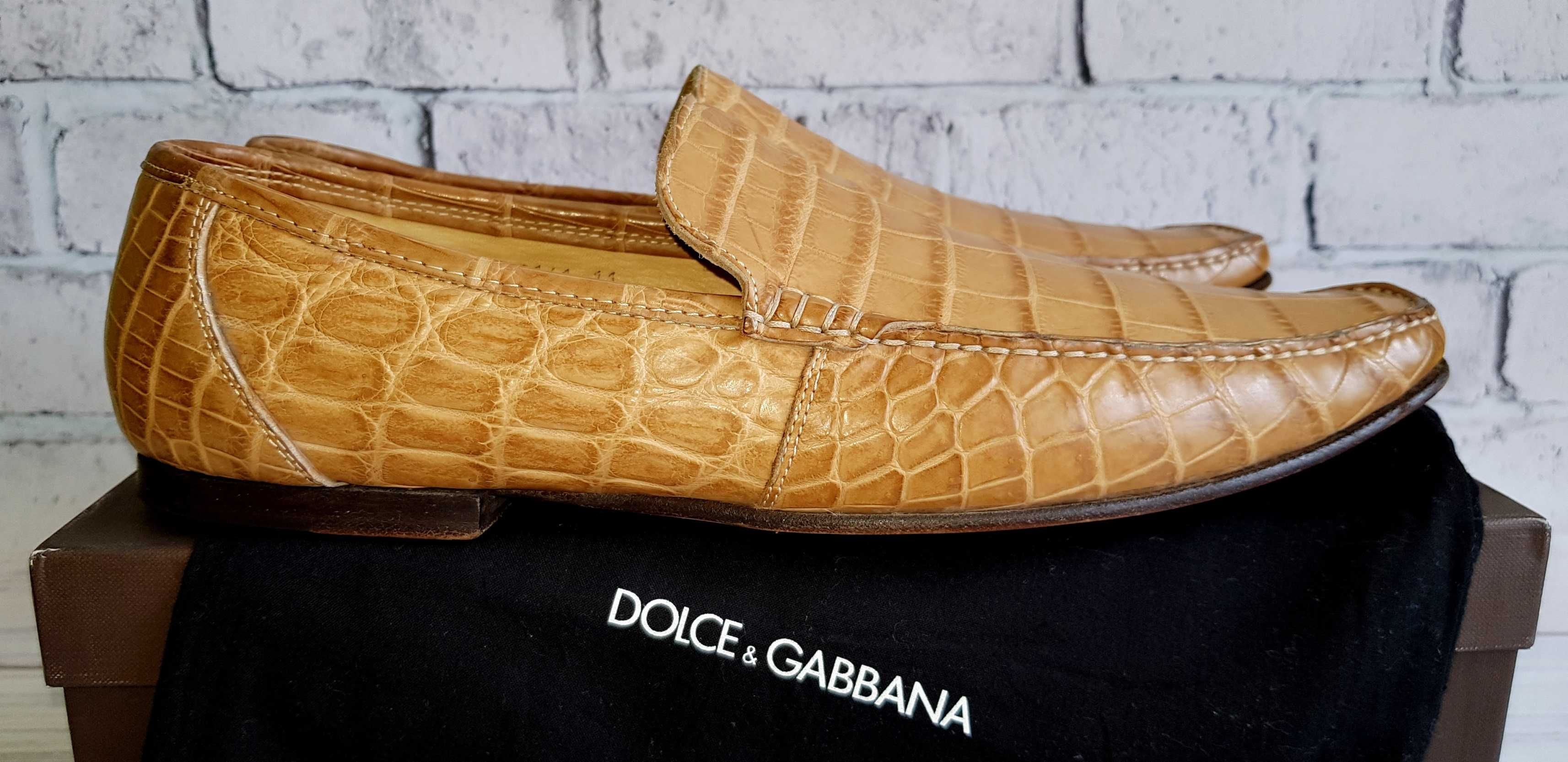 Мокасины Dolce&Gabana крокодил . Италия. Оригинал. Размер 44-45.