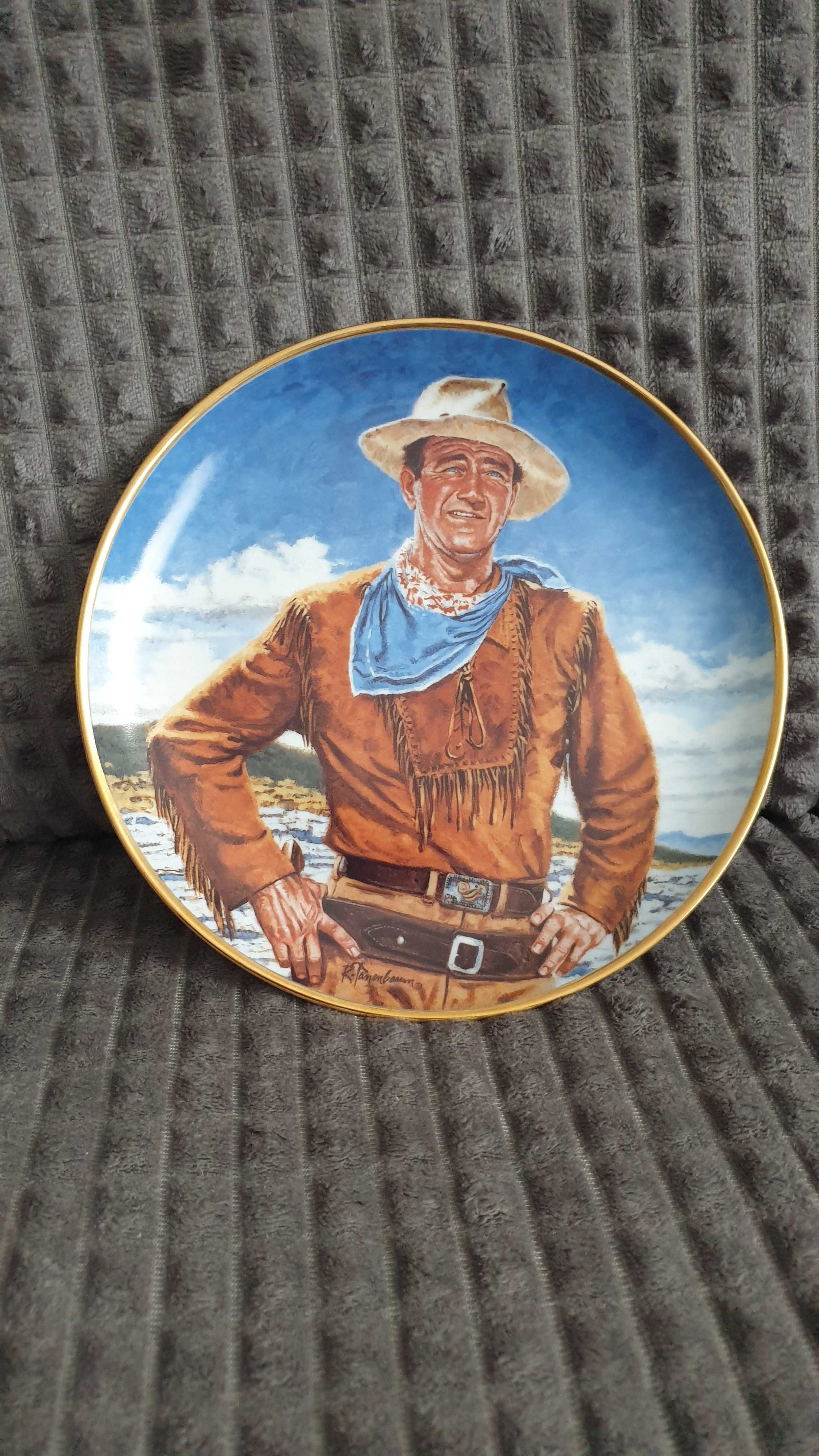 Talerz dekoracyjny z porcelany John Wayne