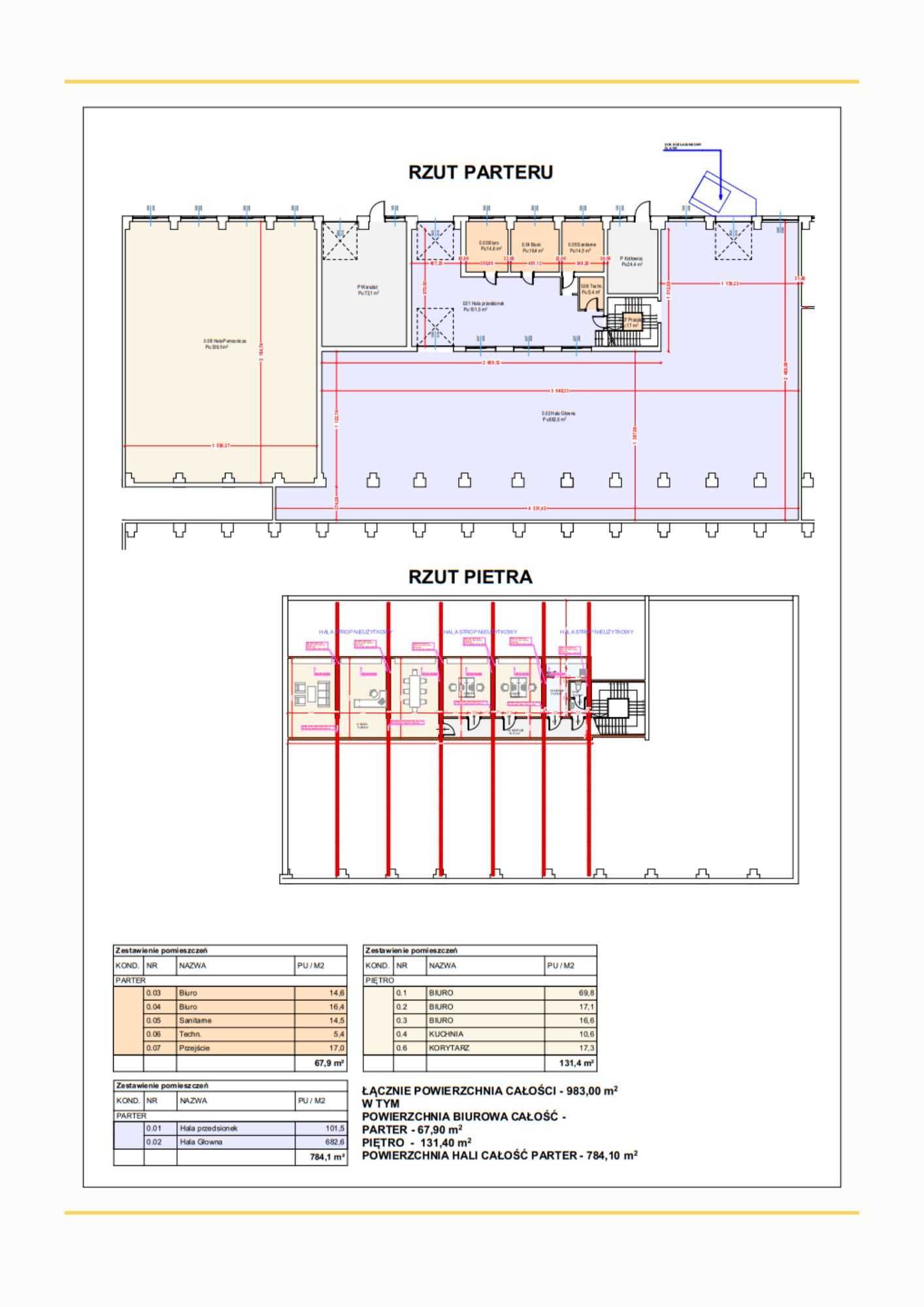 Hala przemysłowo-magazynowa z rampą o powierzchni 784,1 m² + biura