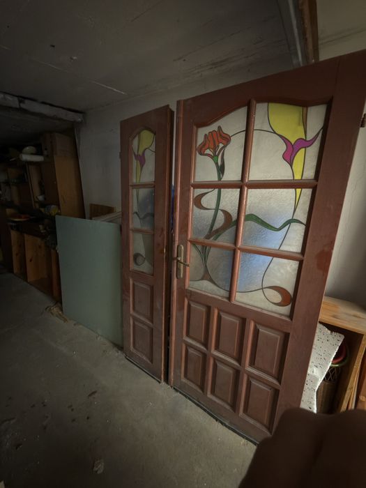 Drzwi drewniane dwuskrzydłowe