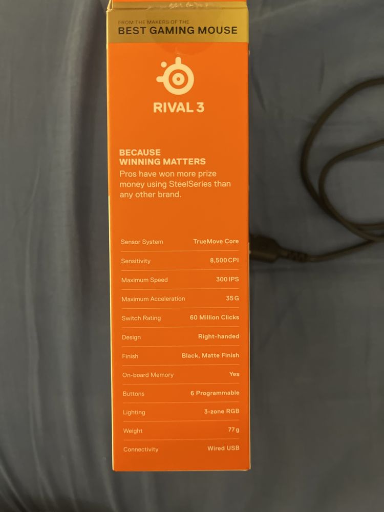 myszka przewodowa steelseries rival 3