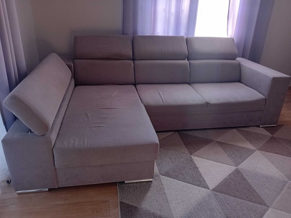 Kanapa, narożnik z funkcją spania kolor szary