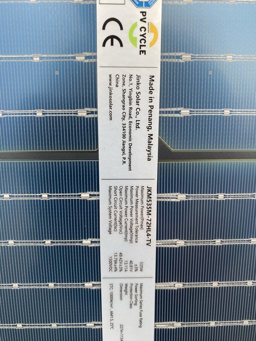 Сонячні панелі Jinko Solar JKM535M-12HL4-TV