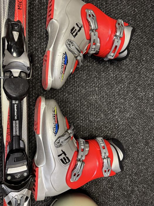 Zestaw Nart Junior  Elan 140cm + Buty Salomon 25cm + Kask Marker