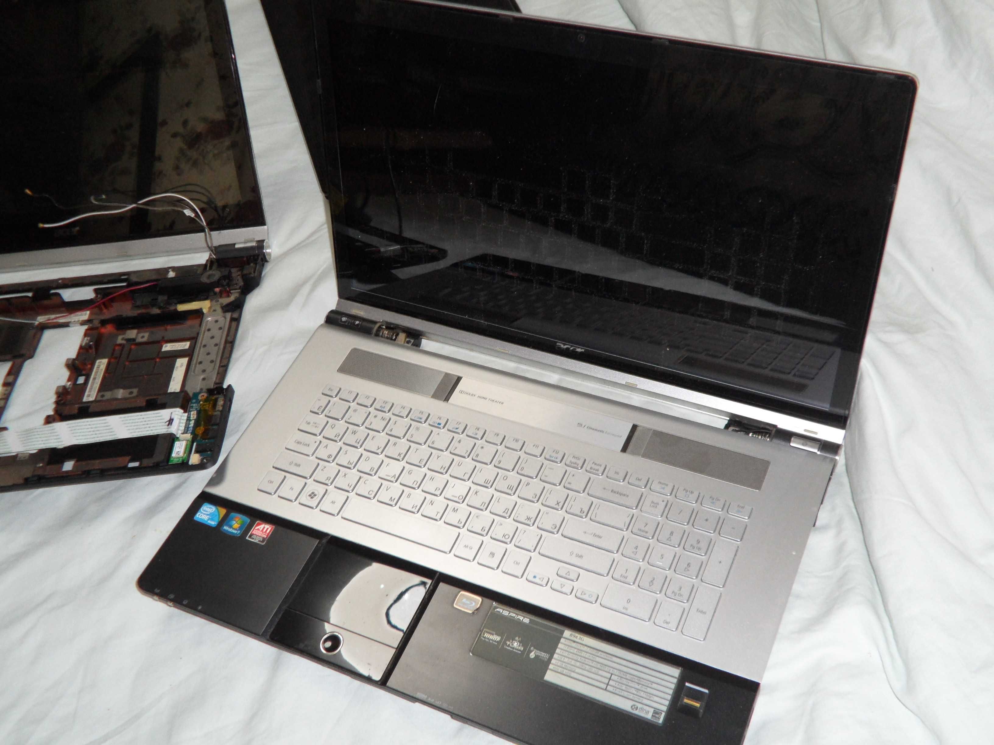 Acer Aspire 8943G и 5943 2 ноутбука под восстановление или разборку.