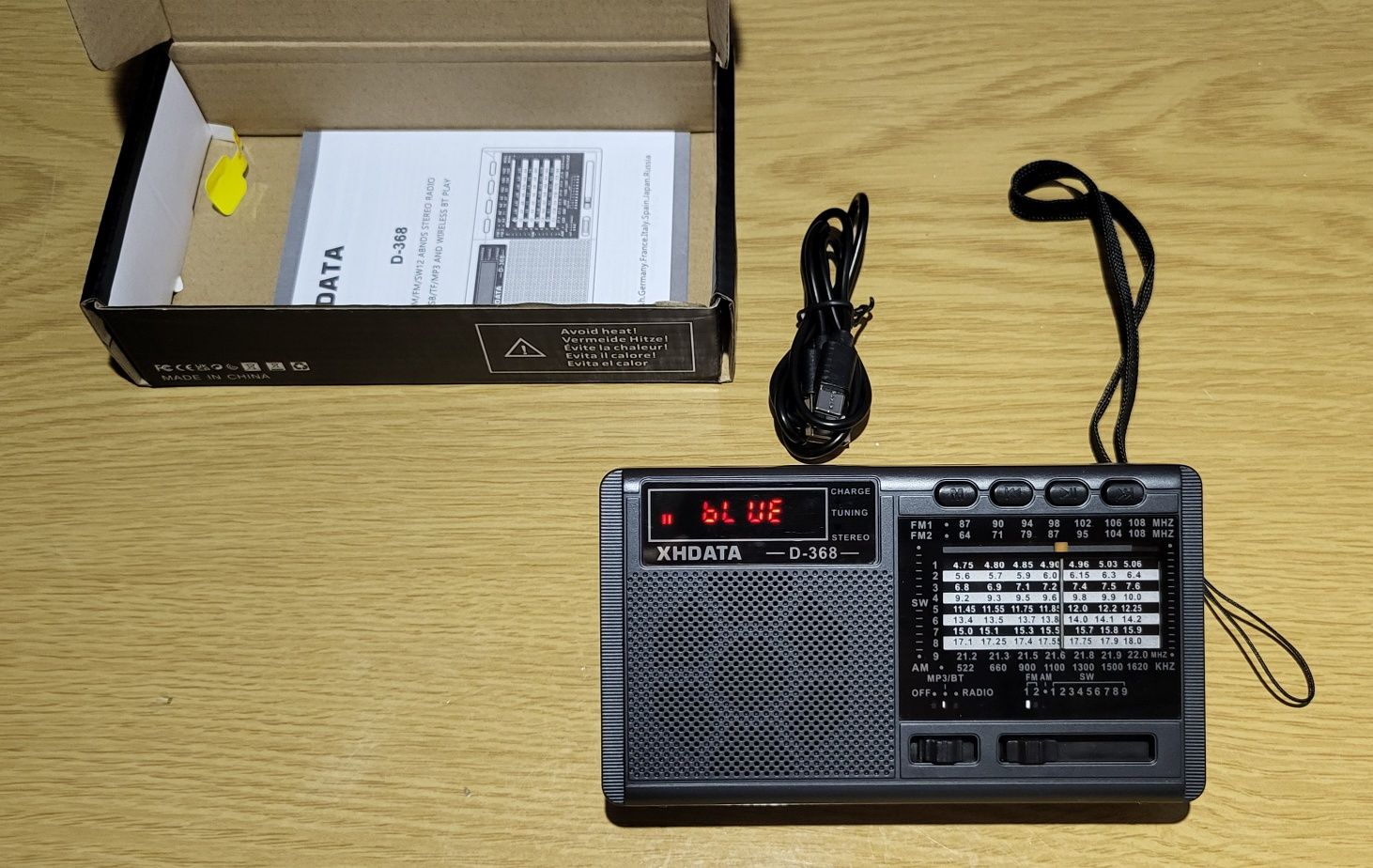 Radio XHDATA D-368 FM/AM/SW + Bluetooth + MP3 – nowe, idealne na dział