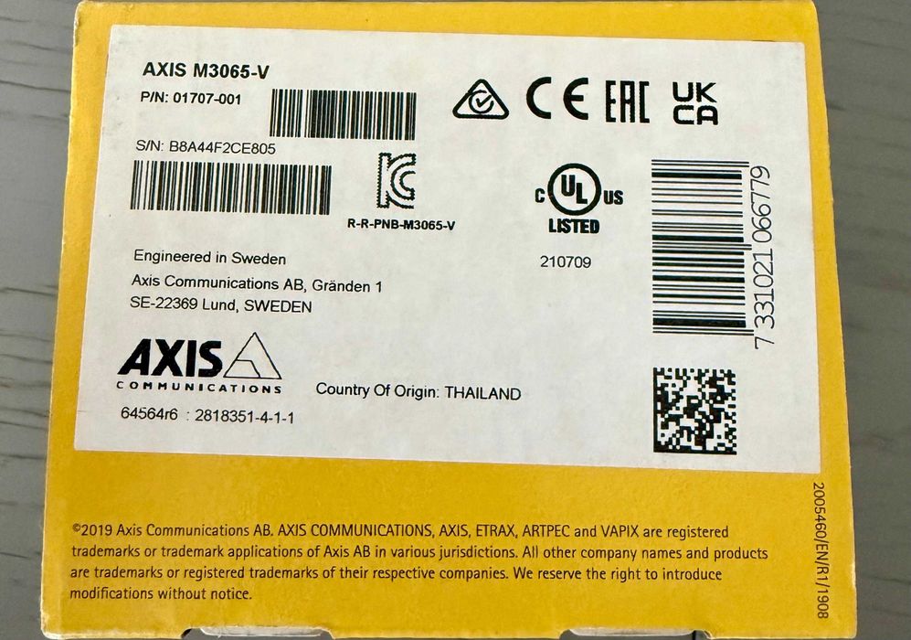 Axis M3065-V 1080p Network Mini Dome Camera - Novo