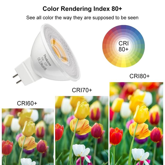 Thokono LED MR16 GU5.3 5W 6000K 10 sztuk, reflektor wpuszczany