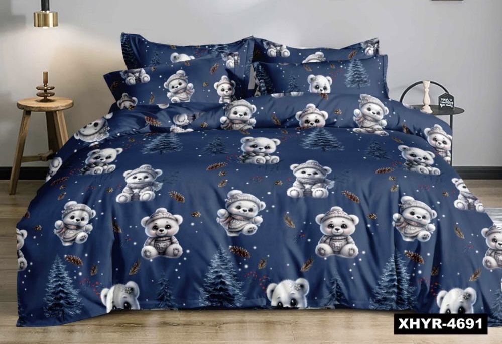 Акція! Чорна п’ятниця! Байкова постільна білизна новорічна тепла є