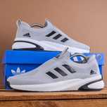 (1845) Легкі чоловічі кросівки тапочки Adidas повномірні сірі (41-46)