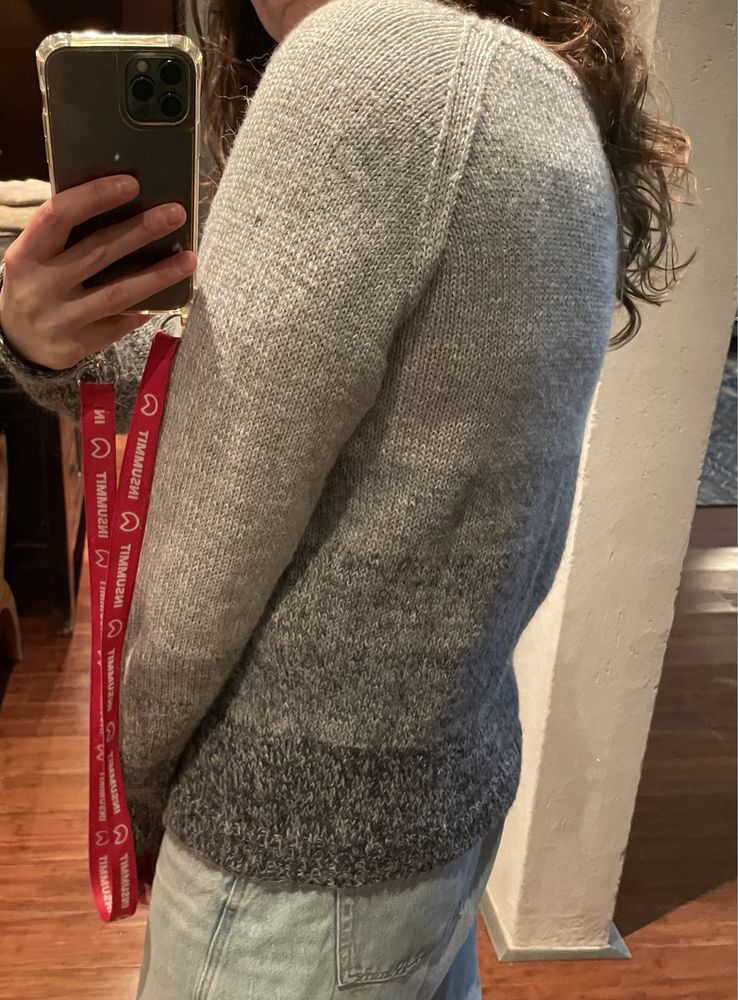 Sweter recznie robiony nowy (s/m) handmade (włoczka z wełną)