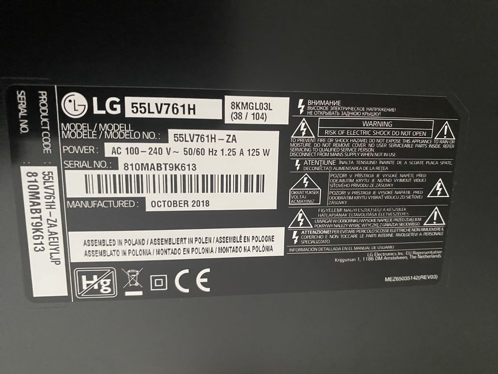 Fonte Alimentaçao, Placa e Colunas TV LG 55 Polegadas