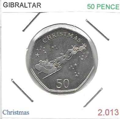 Gibraltar - - - 50 Pence - 2013 - - - Christmas - - - Moeda