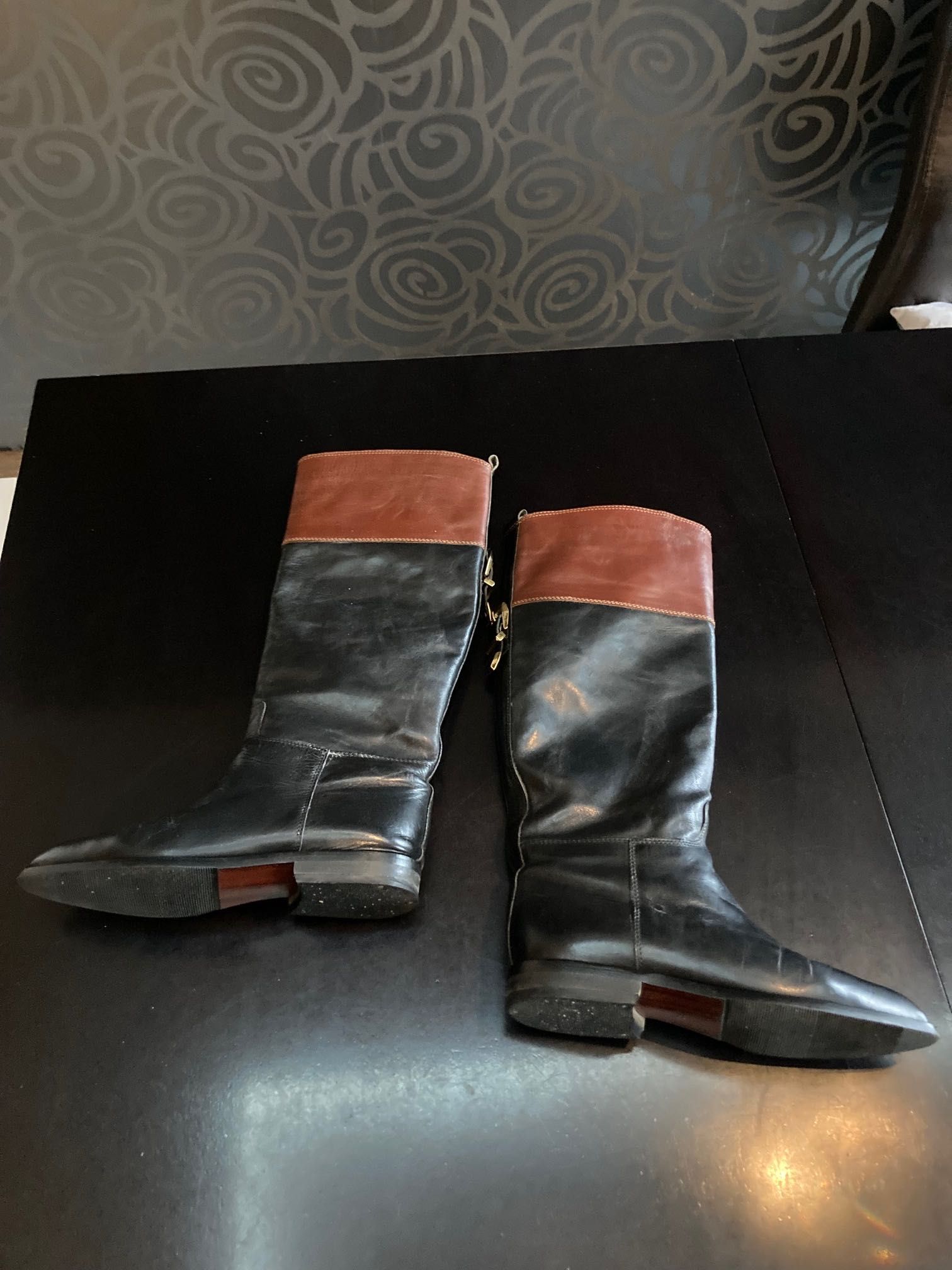 Buty kozaki czarno-brązowe Andiamo (Made in Italy)