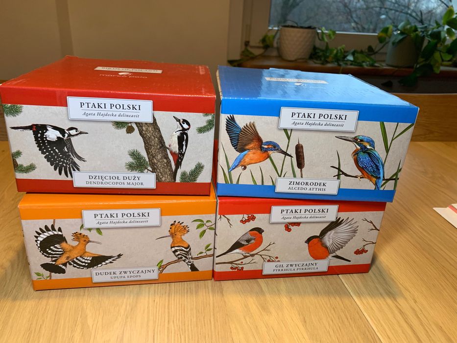 Kubki/filiżanki ze spodkami Ptaki Polski