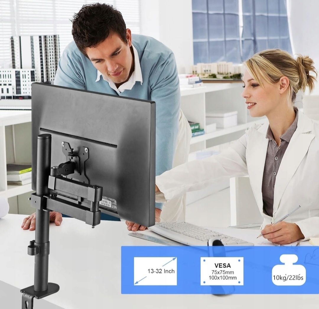 Uchwyt do monitora 13-32" Bracwiser MD7421 VESA max 10 kg obrót 360°