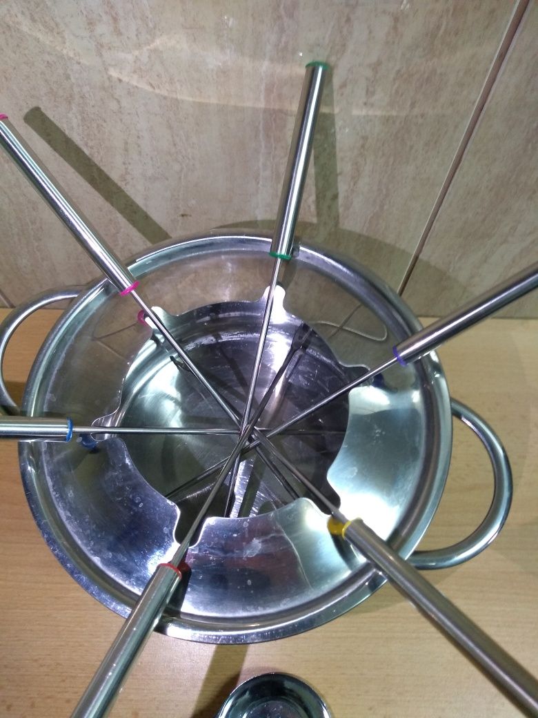 Zestaw do fondue stal chrom