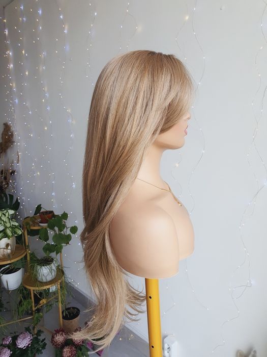 Długa peruka blond mix blond 3D odrost Kim carmel karmel