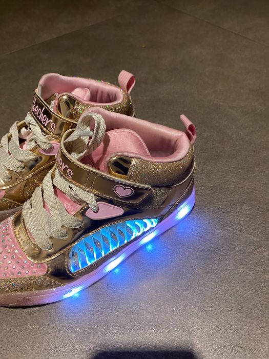 Sketchers świecące Led wysokie botki buty sneakersy 32