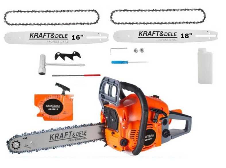 Piła łańcuchowa spalinowa  5,9 KM 2 prowadnice 16" i 18" KD10613
