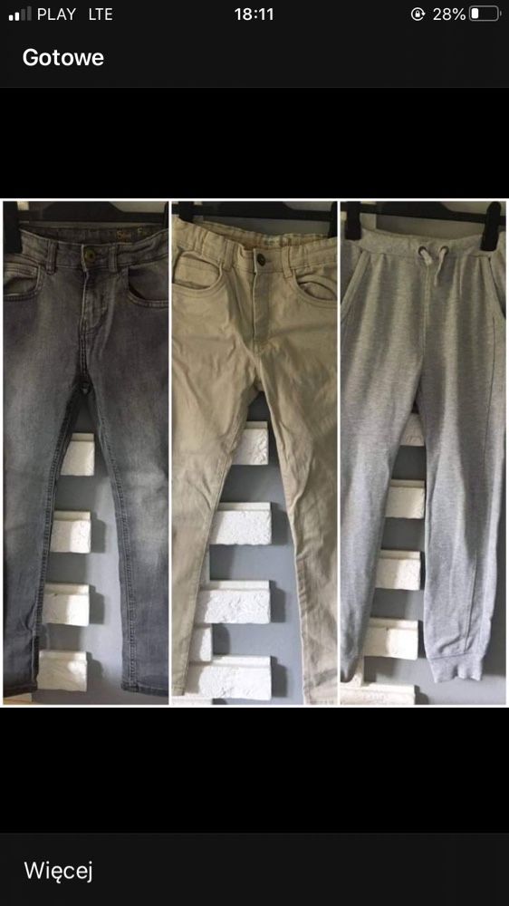 2 szt spodnie Zara 128 jeansy i dres jak nowe