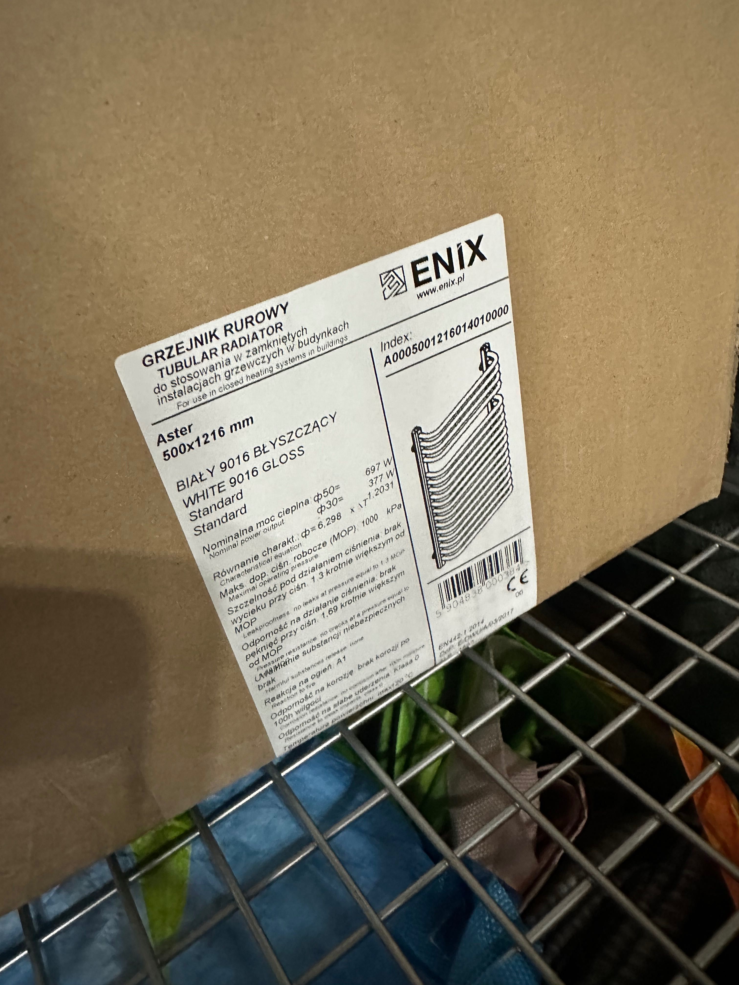 Grzejnik ENIX Aster 500x1216 biały + termostat