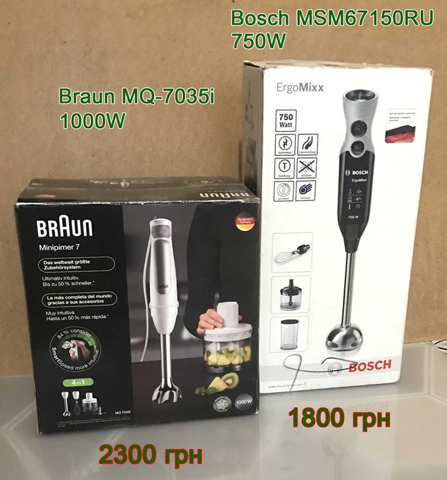 Блендер погружной BOSCH MSM67150RU, 750 Вт, 1000 Вт, Original