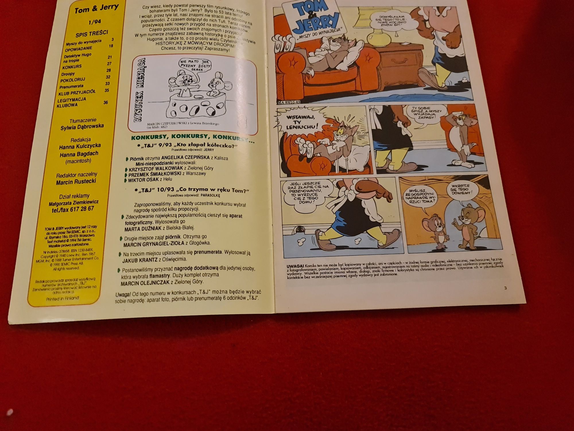 Komiks Tom i Jerry nr 1 1994
