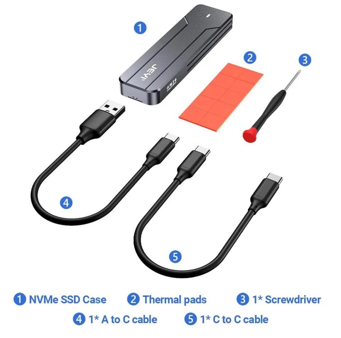 Зовнішня кишеня корпус адаптер JEYI для SSD M.2 NVMe USB 3.2