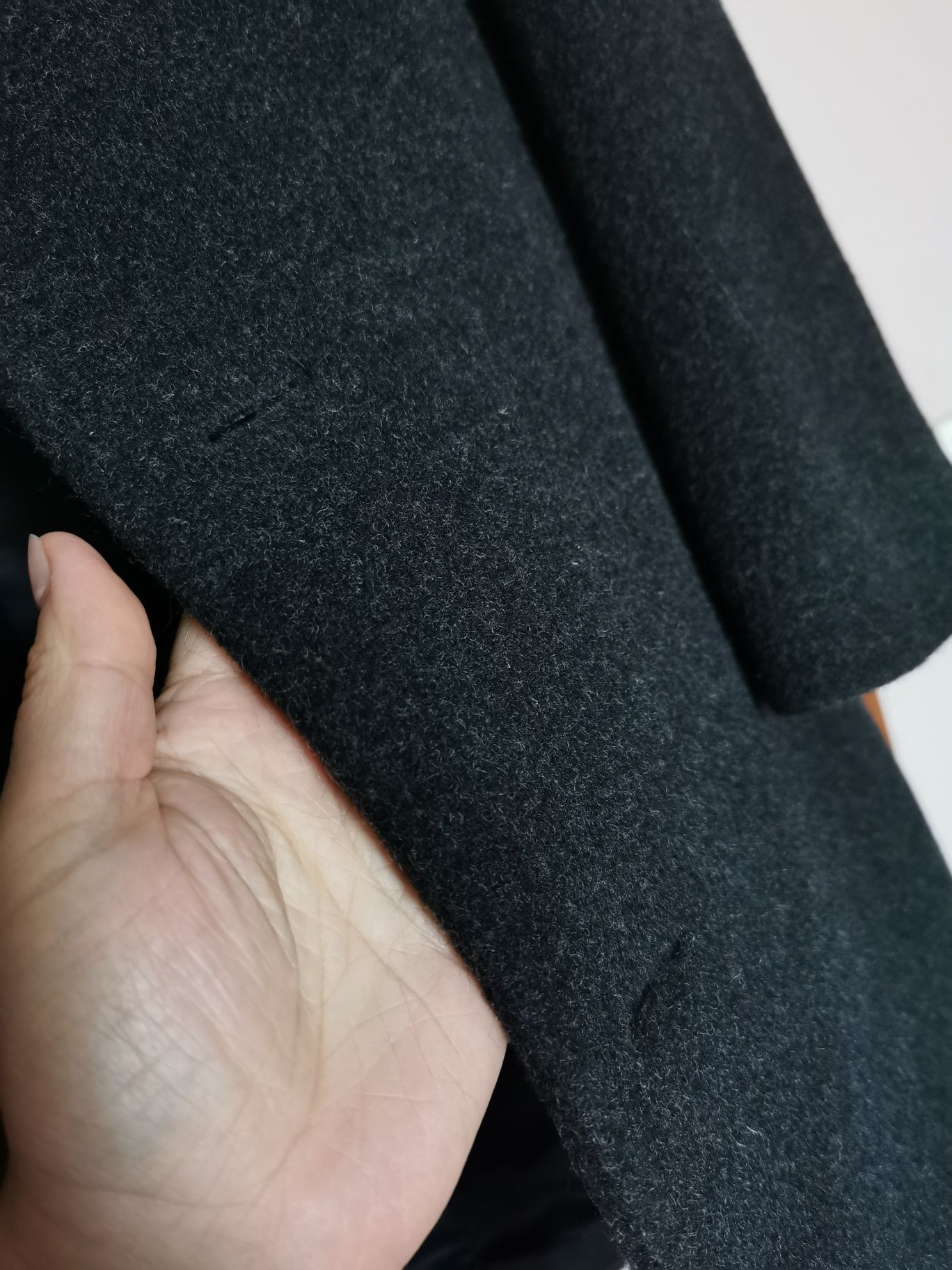 Męski wełniany ciepły elegancki płaszcz do garnituru