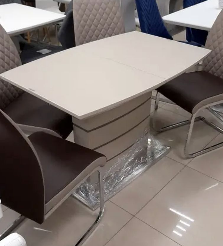 Стол обеденный раскладной Houston mokko chrome leg
