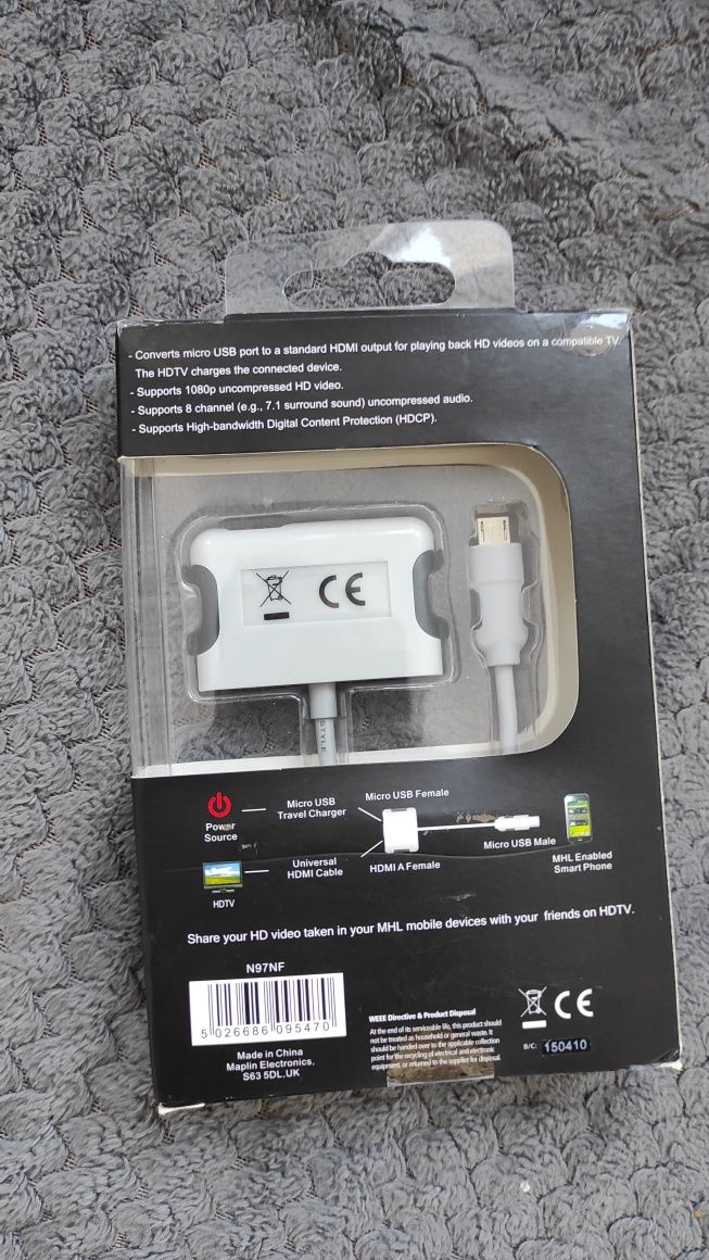 Adapter MHL Micro USB - HDMI Nowy