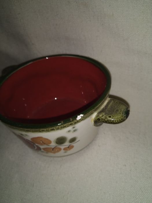 Zabytkowa miska SMF Scramberg Tirol z uchwytami. Majolika