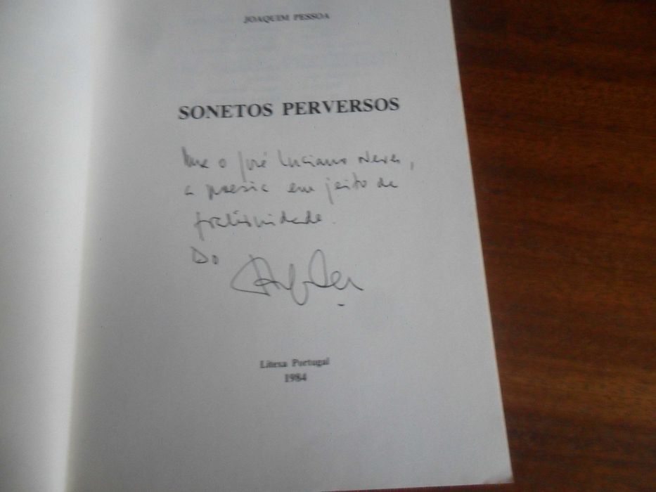 "SONETOS PERVERSOS" de Joaquim Pessoa - 1ª Edição de 1984 -AUTOGRAFADO