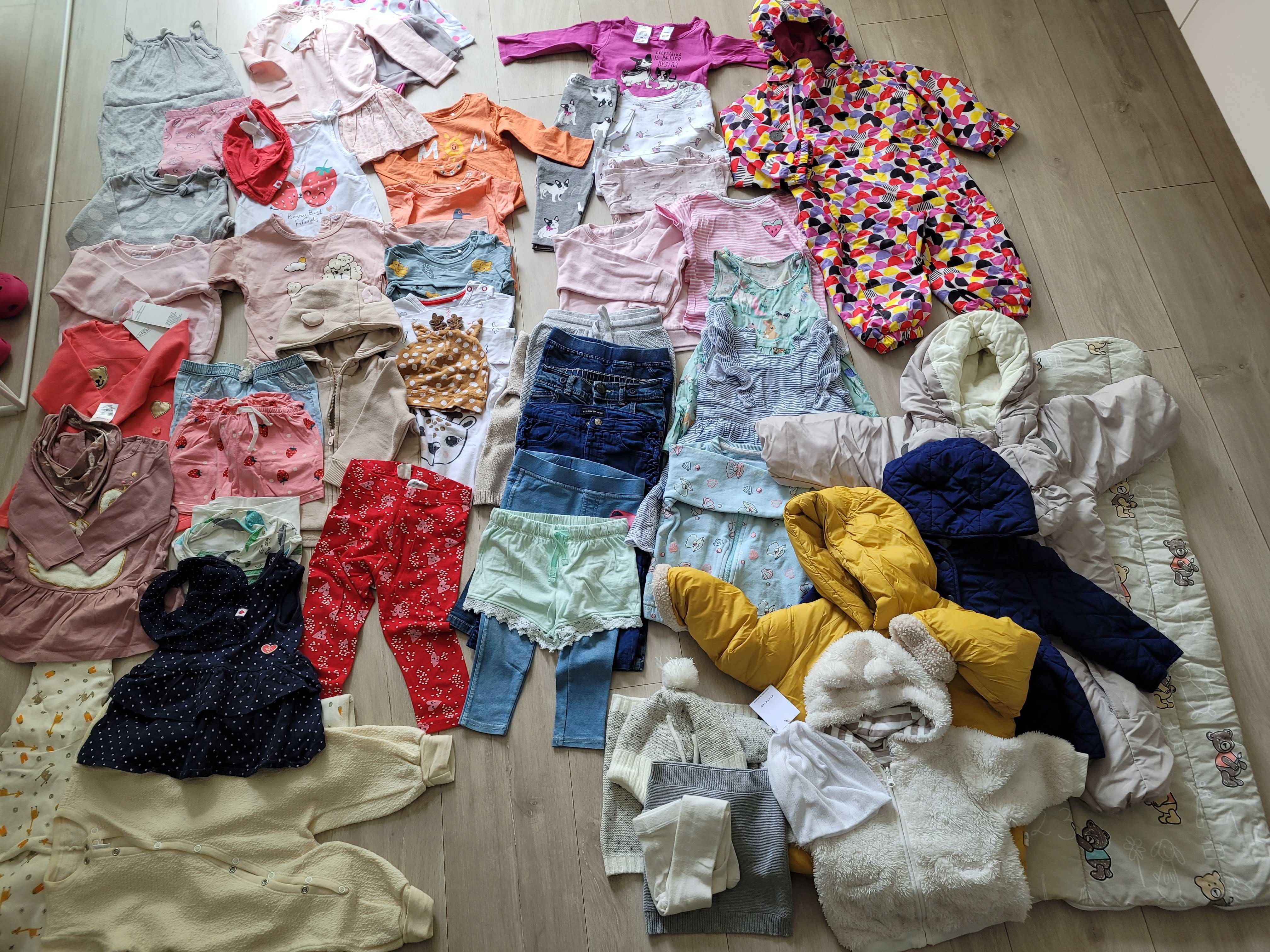 Ubranka dziewczynka 68-86 Reserved, Lindex, kombinezony 50 elementów