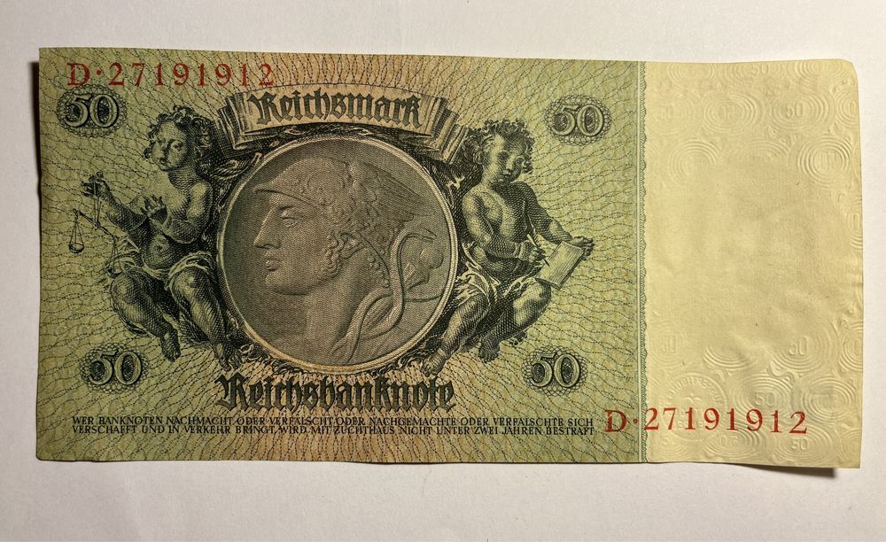 Marki Niemcy 50 ciekawy numer  z 1933r seria D Reichsmark