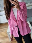 Różowa marynarka żakiet w paski Pammy Fashion r. S/M