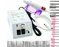 Frezerka do paznokci frezer manicure + zestaw 3 frezerów paznokcie