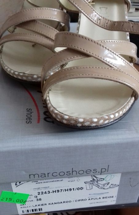 NOWE Sandały na obcasie PoLskiej marki Marco Shoes r. 38