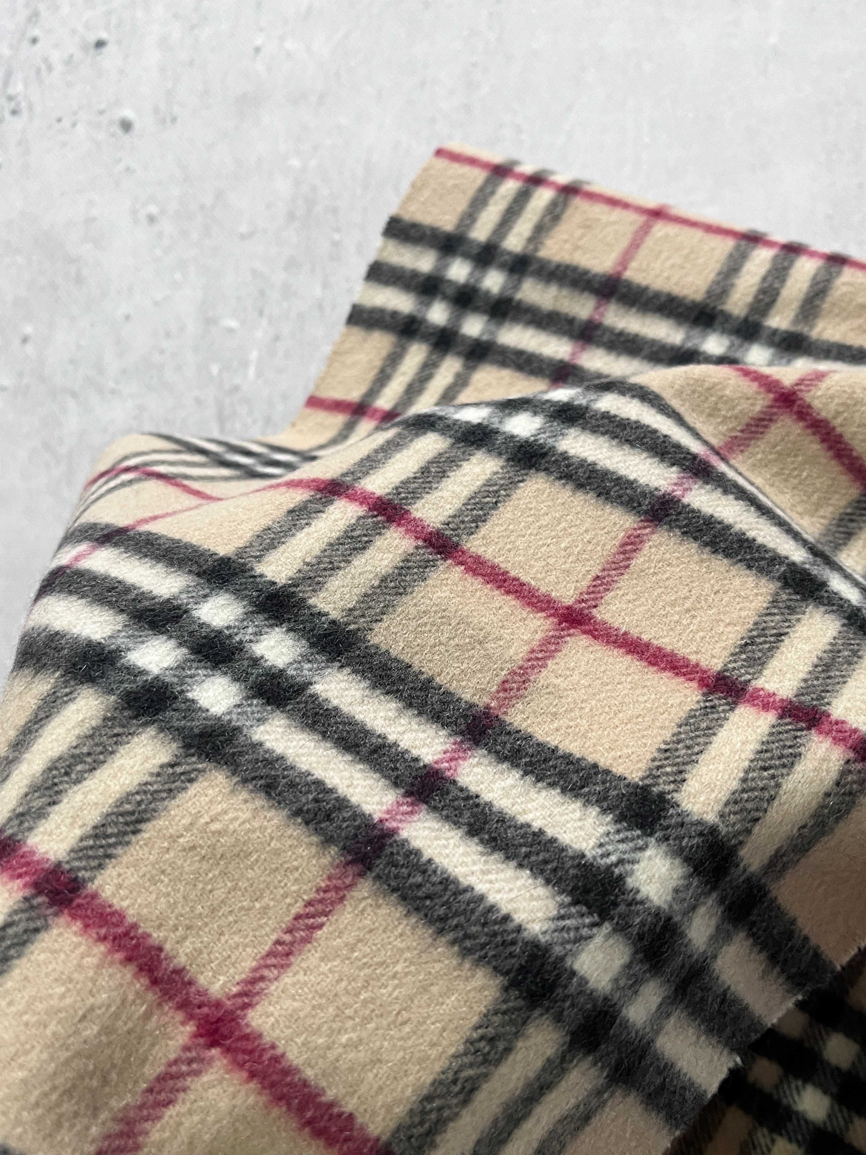 Wełniano kaszmirowy szalik w kratę Burberry