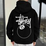 Худи черное » Stussy 8 Ball » Большой Принт » Стусси » С М Л ХЛ