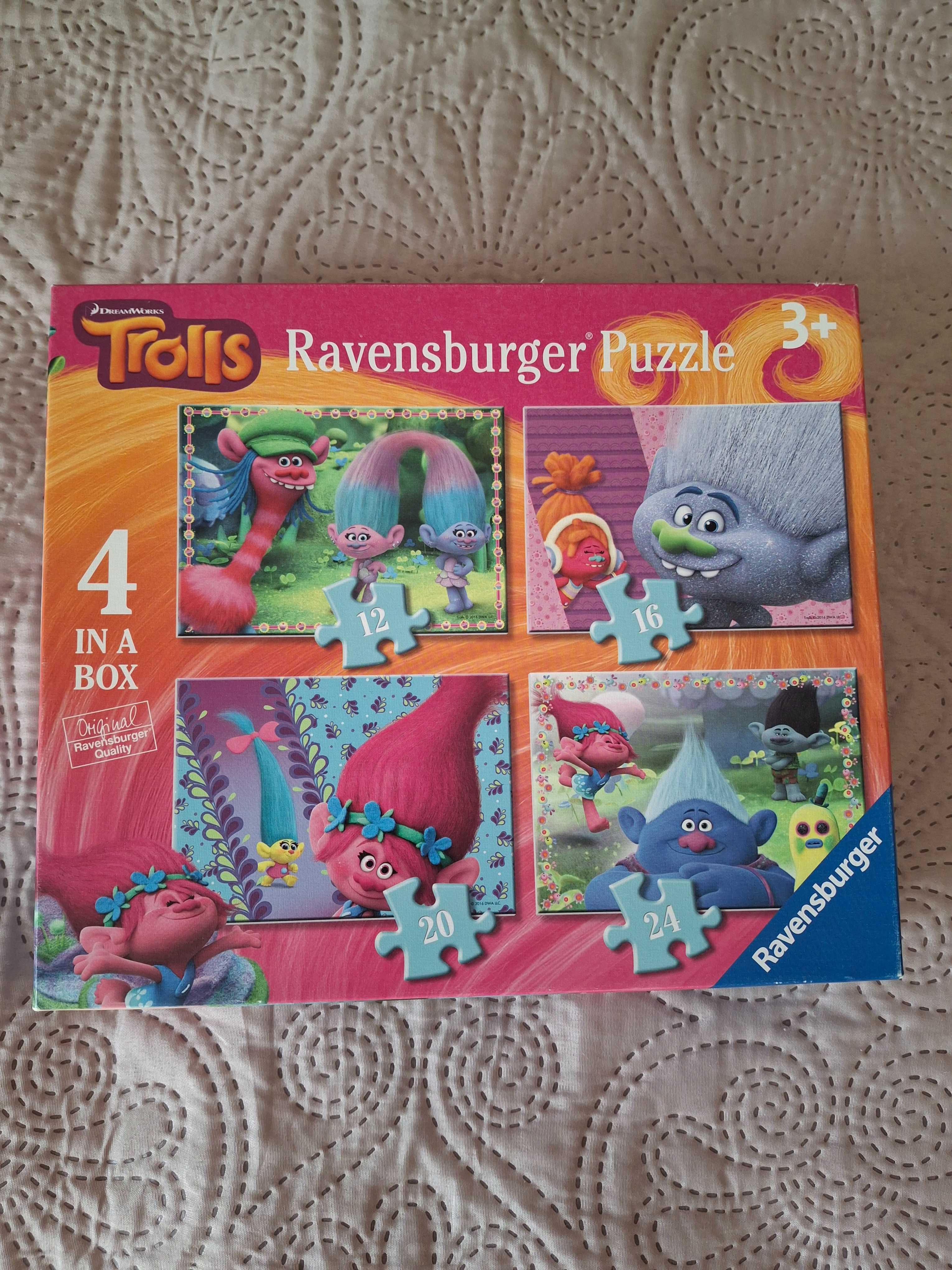 Puzzle 3+ 4 układanki Trolle Trolls