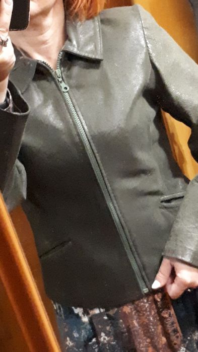 Kurtka skóra zielona rozmiar 34