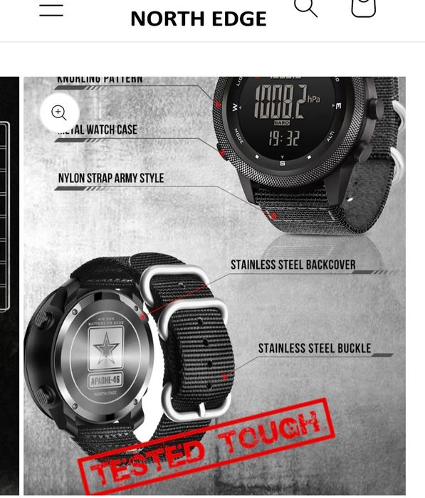 North edge apache-46 relógio digital.