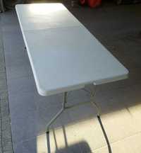 Stół rozkładany cateringowy bankietowy składany 180 x 75 cm biały