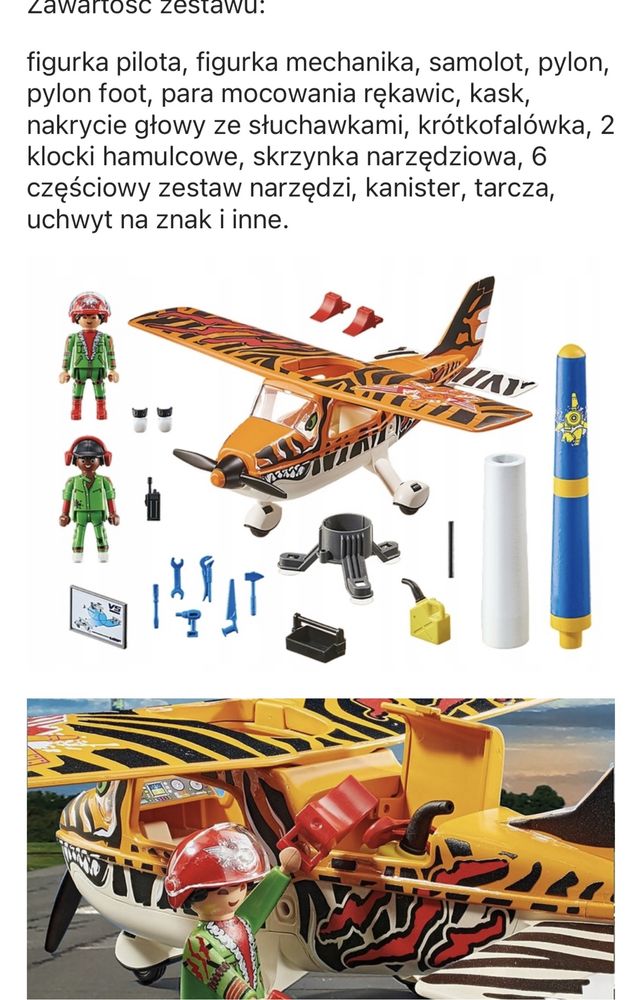 Playmobil zestaw Lotniczy pokaz kaskaderski: Samolot "Tygrys" 70902