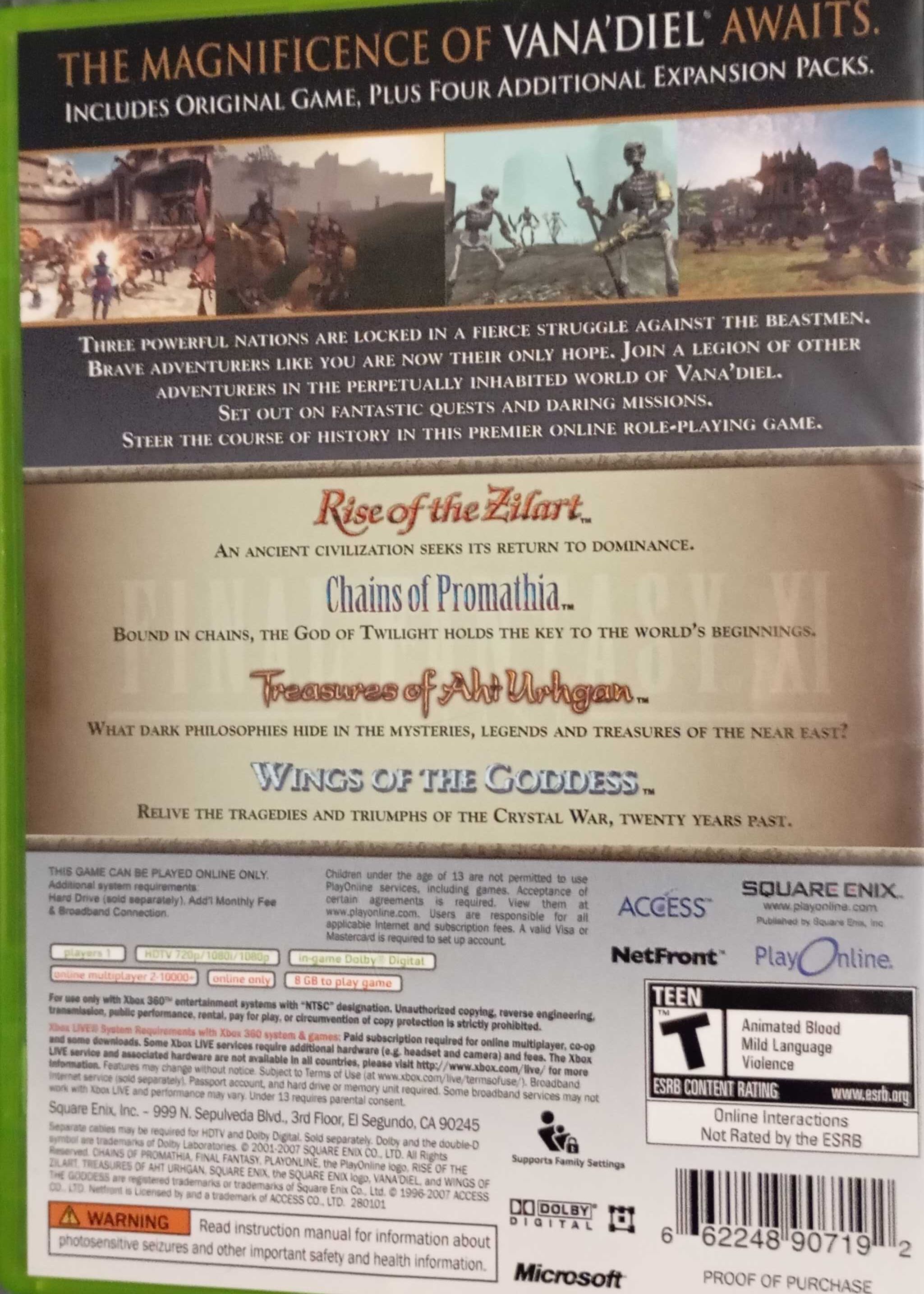 Xbox final fantasy XI:Vana'diel collection 2008