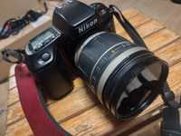 aparat analogowy Nikon F70 obiektyw TAMRON 3.8-5.6/28-200mm