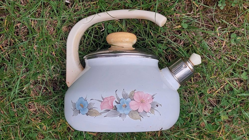 Чайник емальований зі свистком електричний